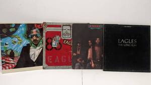lot 9578 image: 1978 Joe Walsh But Seriously Folks & 3 Eagles Albums  Live, Desperado & The Long Run