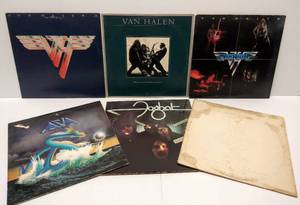 lot 9579 image: 6 Vintage Albums  3 - Van Halen, Foghat, Jethro Tull, & Asia