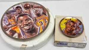 lot 98 image: 2 Sports Impressions LA Lakers Magic Johnson Collector Plates  1991