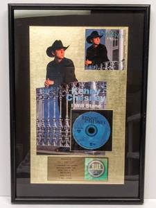 lot 9592 image: Presented To Dale Knippers  Kenny Chesney I Will Stand CD  To Commemorate Contribution to Sales  Wall Hanging