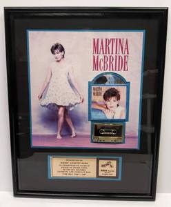 lot 9593 image: Presented To Kissin Country-KZSN  Martina McBride The Way I Am Cassette & CD  To Commemorate Contribution to Sales  Wall Hanging