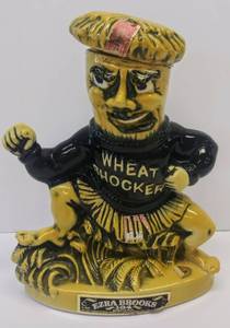 lot 9600 image: WSU Wichita State EZRA BROOKS Whiskey Decanter  1971