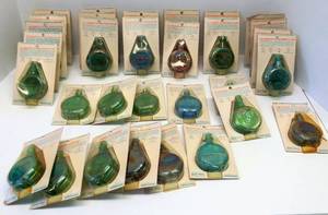 lot 9608 image: Miniature Presidential Decanter Bottles  Iridescent Glass & Original Packages  30 Total
