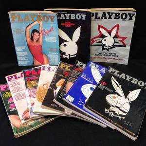 lot 9628 image: 1970s & 80s Playboy Magazines  Lot of 11