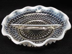 lot 9664 image: Vintage Hobnail Opalescent Divided Relish Dish