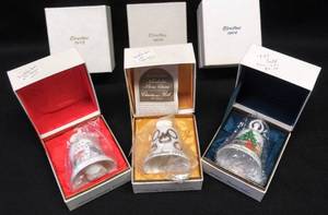 lot 9676 image: 6 Noritake Bone China Christmas Bells  1972 - 74, 1975, 77 & 1981