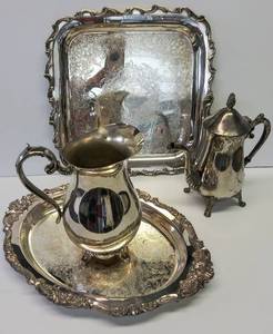 lot 206 image: Multiple Brands of Silver Plate Serving Pieces