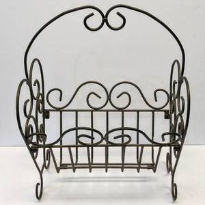 lot 218 image: Retro Wrought Iron Magazine Rack