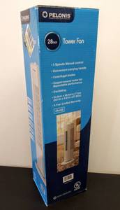 lot 114 image: NEW  28 inch Tower Fan  3 Speeds & Oscillating