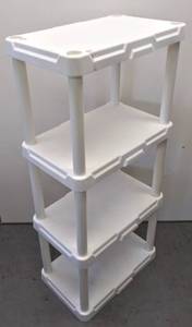 lot 118 image: 4-Tier Plastic Freestanding Shelving Unit
