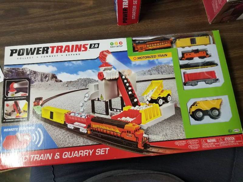 power trains remote control motorized train and quarry set