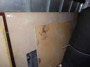 lot 3378 image: Sheet of MDF and various lumber