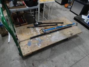 lot 3630 image: Excellent warehouse flat cartcargo cart w metal handle