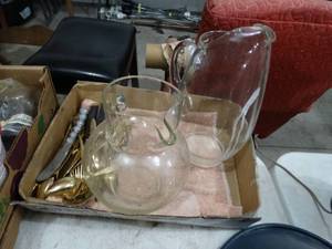 lot 3648 image: 2 glass pitchers & misc.