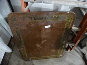 lot 3718 image: Metal wood burner heater floor mat
