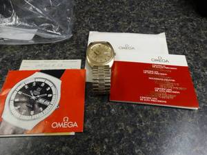 lot 3751 image: OMEGA vintage constellation chronometer wrist watch w paperwork