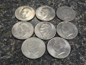 lot 3753 image: 8 silver dollars IKE dollars