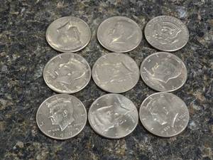 lot 3758 image: 9 half dollars