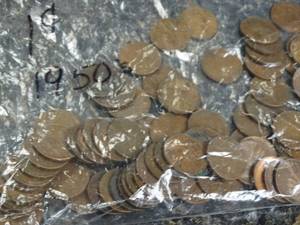lot 3763 image: Lot of 1950s pennies