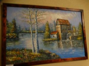 lot 9827 image: Framed wall art- signed