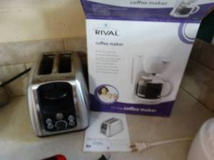 lot 5 image: Rival coffee maker & ss toaster