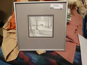 lot 54 image: Framed artwork- signed by artist