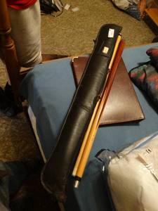 lot 57 image: 2 pc pool cue w case