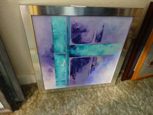 lot 122 image: Framed-Stained Glass Oil- Signed by artist