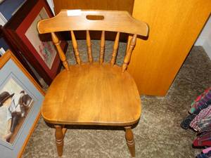 lot 127 image: Wood dining chairs