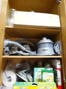 lot 135 image: Lot of misc in cabinet