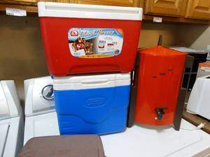 lot 153 image: Coolers coffee maker misc.