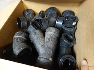 lot 328 image: Large lot of various black PVC fittings