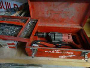 lot 1112 image: Milwaukee electric drill w metal case