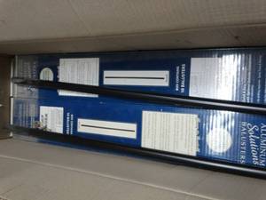 lot 1186 image: 4 new boxes of aluminum balusters- black 26- 10 per box