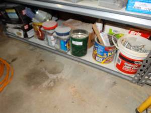 lot 1219 image: Shelf of various hardware- Nails screws misc.