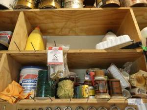 lot 1318 image: Lot of various stains glue & other chemicals