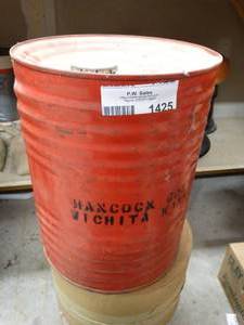 lot 1425 image: Vintage metal Hancock powder keg