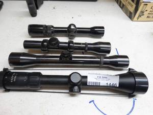 lot 1446 image: Lot of 4 assorted rifle scopes