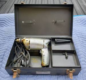 lot 5000 image: Vintage Craftsman 1960s 38 vari speed Drill , Tested Comes with Original Case and Documentation