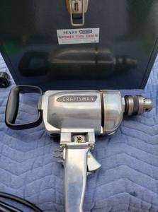 lot 5003 image: 1962 Vintage Craftsman 12 inch Drill with all Attachments, Original Documentation and Case Tested