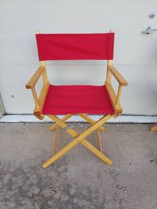 lot 5010 image: Directors Chair with Hardwood Frame Red Seat and Back