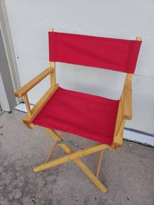 lot 5011 image: Directors Chair with Hardwood Frame Red Seat and Back