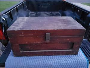 lot 5017 image: Vintage Solid Wood Foot Locker
