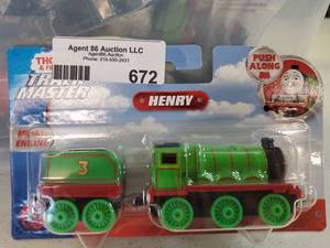 lot 672 image: Thomas &amp Friends TrackMaster Push Along Die-Cast Metal Henry Train Engine- NEW Old Stock- Sealed