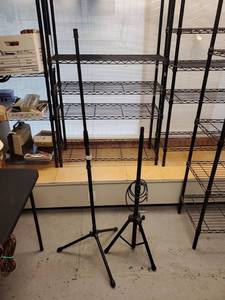 lot 9720 image: Microphone Stand and Speaker Stand- Bonus Cord