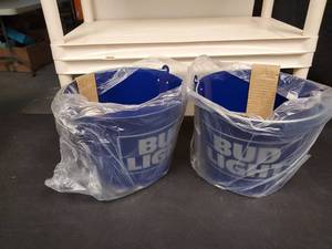 lot 9727 image: Metal Beer Buckets- NEW  Bud Light- 2