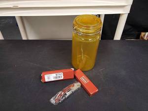 lot 9741 image: New Cork Screws-2 and Bonus Yellow Mason Jar Cannister