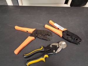 lot 9747 image: 2 pair of New Coax Crimpers- Ratchet Style and Heavy Duty Cutters