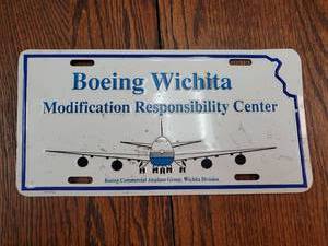 lot 9782 image: Boeing Wichita Modification Responsibility Center Metal Tag