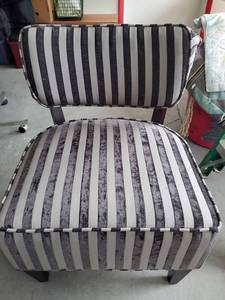 lot 9807 image: Coaster Fine Furniture Black And Grey Stripped Chair